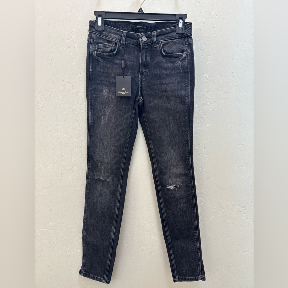 Massimo Dutti Women's Black Washed Skinny Jeans. New with tags.